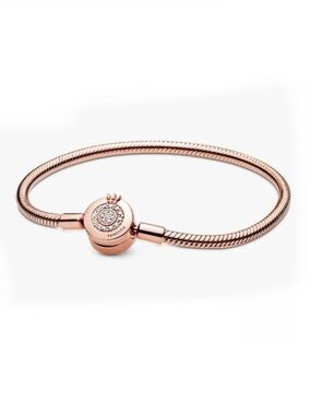 Pandora Sparkling Crown O Snake Chain Bracelet 14k Rose gold-plated